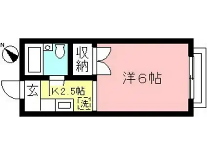 第1ヒカリハイツ(1K/1階)の間取り写真