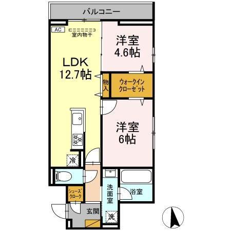 メゾン・ド・シルヴァ(2LDK/3階)の間取り写真