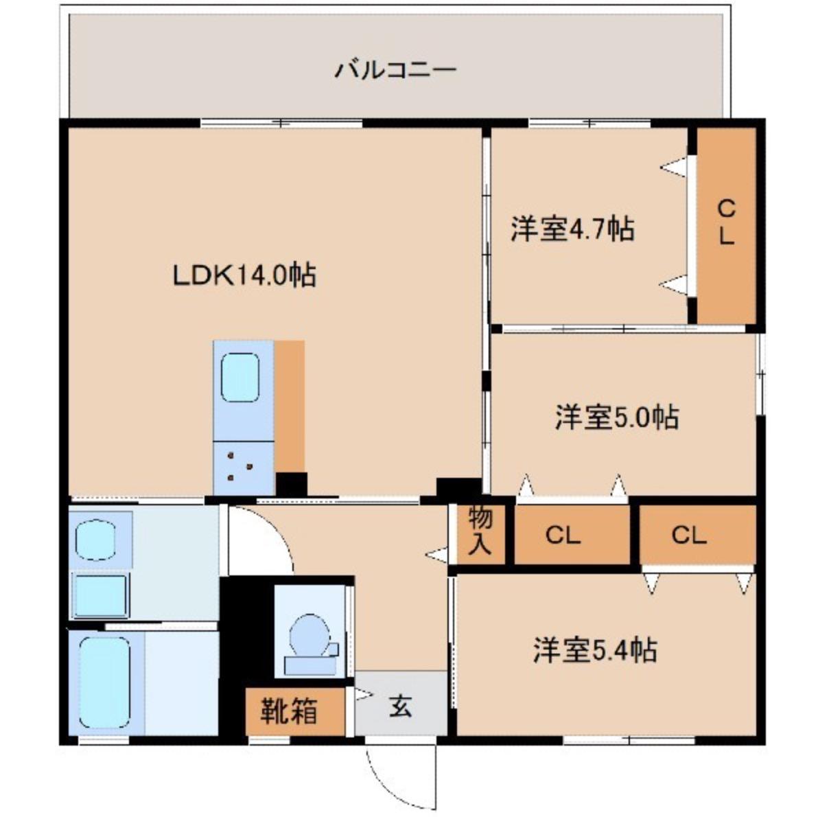 ラ シャルール(3LDK/3階)の間取り写真