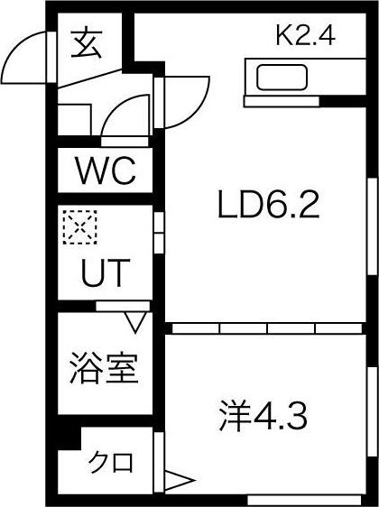 RELATE菊水(1LDK/2階)の間取り写真
