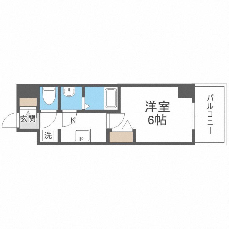 スプランディッド天王寺パークサイド(1K/12階)の間取り写真