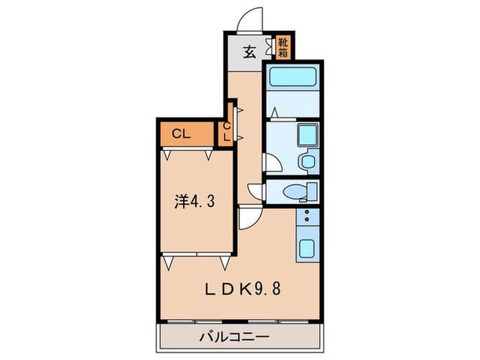 リバーレイン(1LDK/3階)の間取り写真