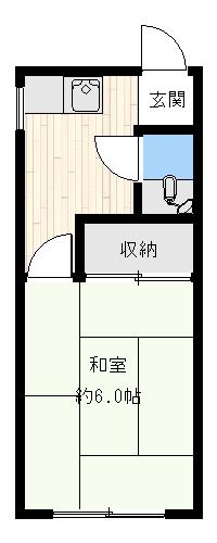 不動コーポ(1K/3階)の間取り写真