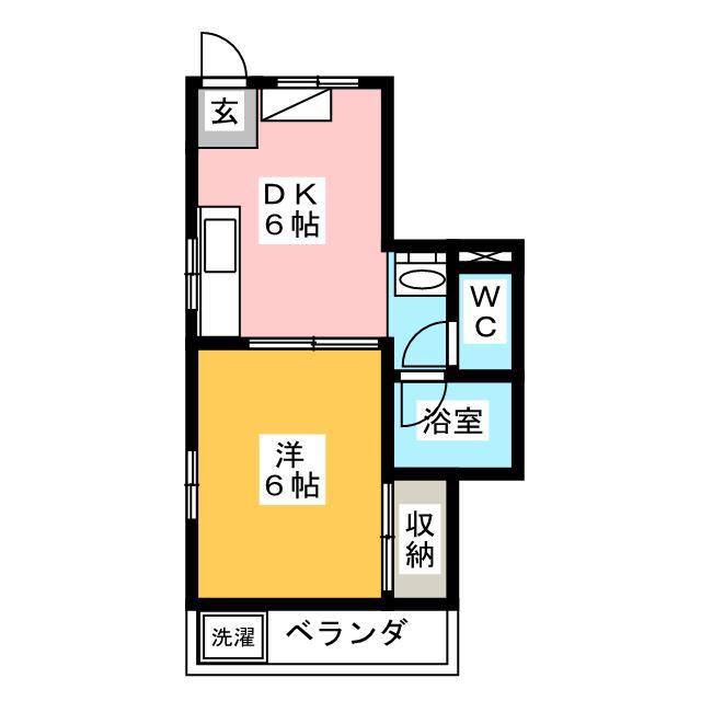 松田ビル(1DK/3階)の間取り写真
