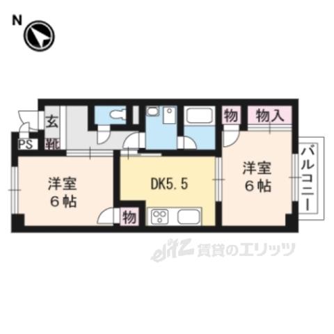 サープラス池田1(2DK/1階)の間取り写真