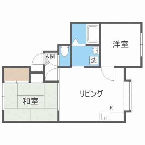 サンパラダイス32(2LDK/3階)の間取り写真