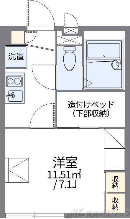 レオパレスパークサイドハイツ(1K/2階)の間取り写真