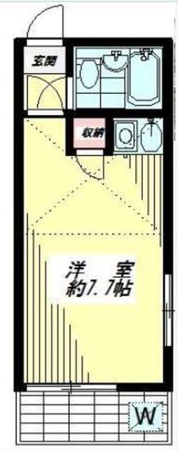 ベルエアー高井戸(ワンルーム/1階)の間取り写真