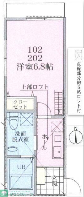 ルート善行III(1K/2階)の間取り写真