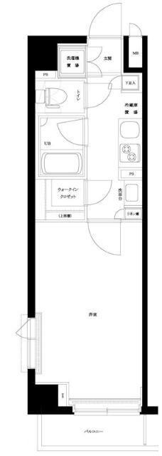 ルーブル亀戸天神前(1K/4階)の間取り写真