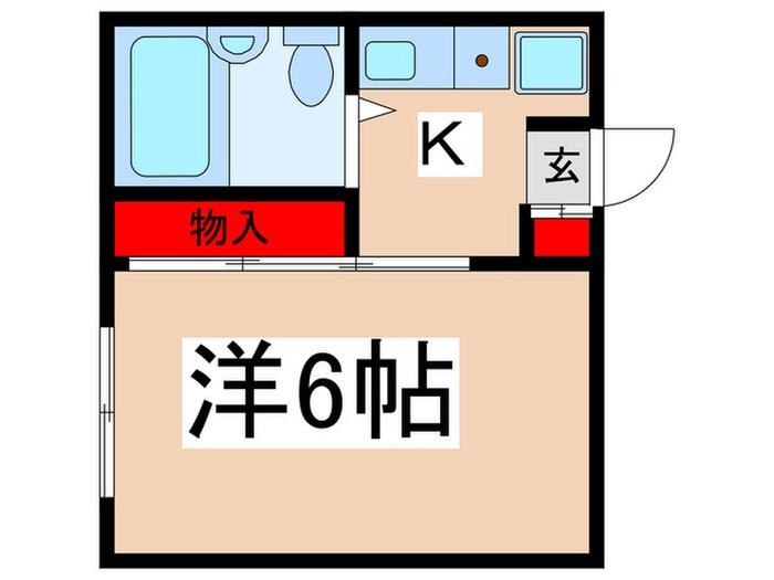 フェリース生田(1K/1階)の間取り写真