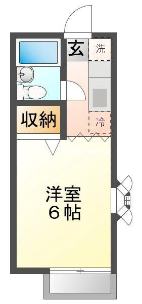 プチメゾン北條(1K/2階)の間取り写真