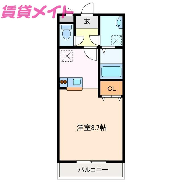 GREAT ADVANCE B棟(ワンルーム/1階)の間取り写真