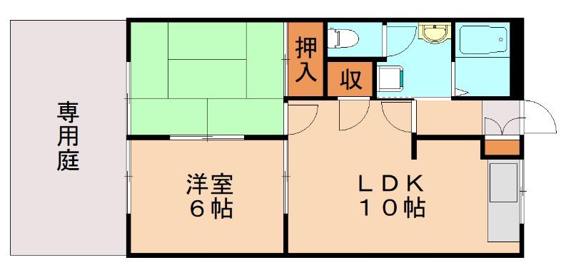 グランドール七夕(2LDK/1階)の間取り写真