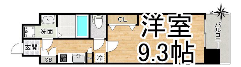 ノース VILLAGE BIRTH PLACE(1K/5階)の間取り写真