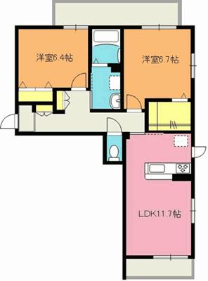 ブリランテ(2LDK/3階)の間取り写真