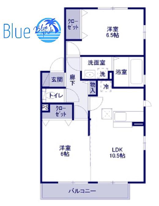 カーサ ヴェルデII(2LDK/1階)の間取り写真