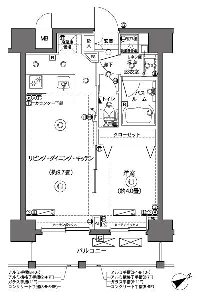 ズーム横浜(1LDK/5階)の間取り写真