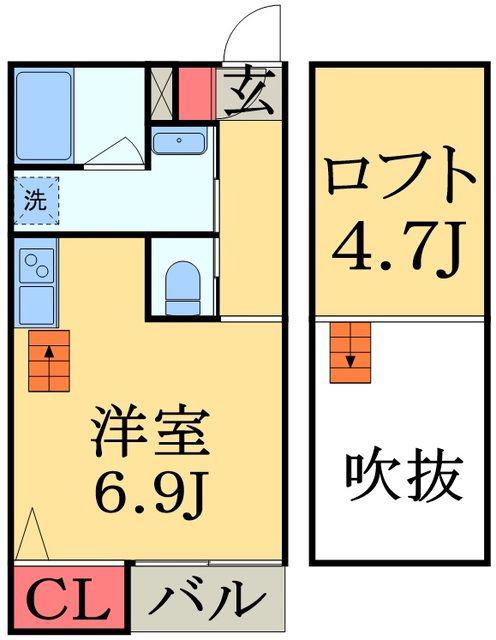 ESCADA SOGA(1K/2階)の間取り写真