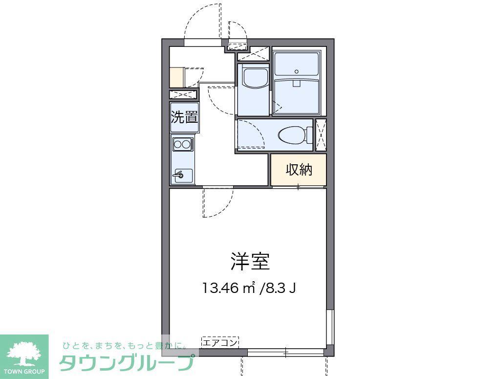 クレイノプランドール(1K/2階)の間取り写真