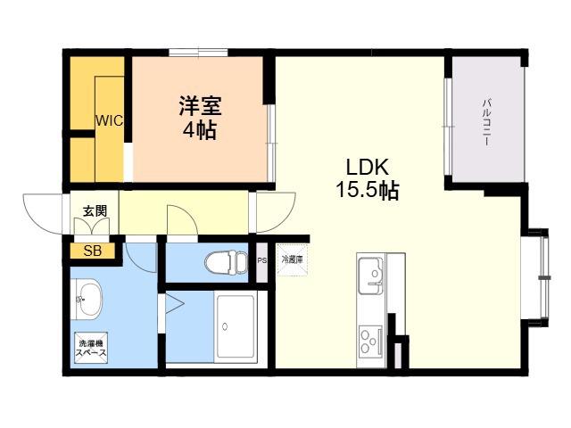 レトワール今川(1LDK/1階)の間取り写真