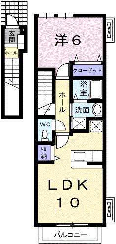 ブリーゼ(1LDK/2階)の間取り写真