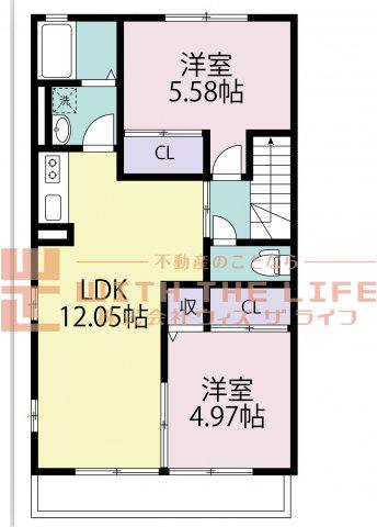 ハピネスさくら(2LDK/2階)の間取り写真