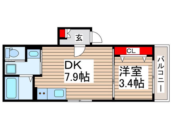 LONGRAIN YASHIO(1DK/1階)の間取り写真