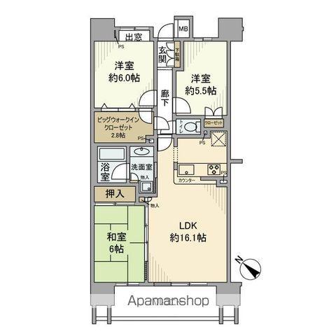 クレストシティレジデンス(3LDK/14階)の間取り写真
