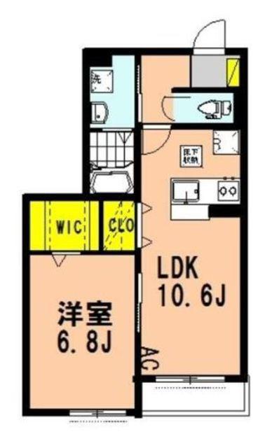 グランドウル上井草(1LDK/2階)の間取り写真