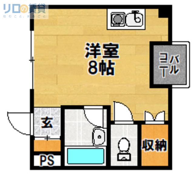 ウエストハイツ(ワンルーム/3階)の間取り写真