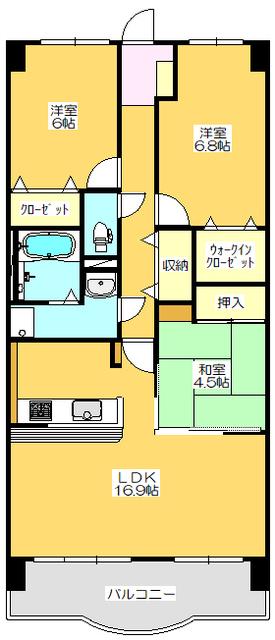 サントノーレ宇多津弐番館(3LDK/8階)の間取り写真