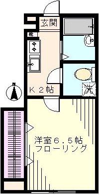 BEEα(1K/1階)の間取り写真