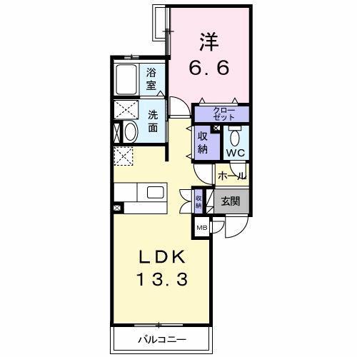 ジラソーレ(1LDK/3階)の間取り写真