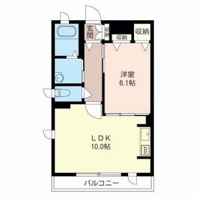 フォスターコート(1LDK/1階)の間取り写真