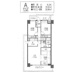 グリーンヒルパートII(3LDK/4階)の間取り写真