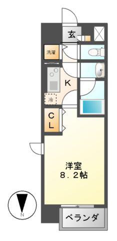 グレイス大須(1K/4階)の間取り写真