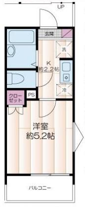 アイプロシティ梅島駅前(1K/2階)の間取り写真