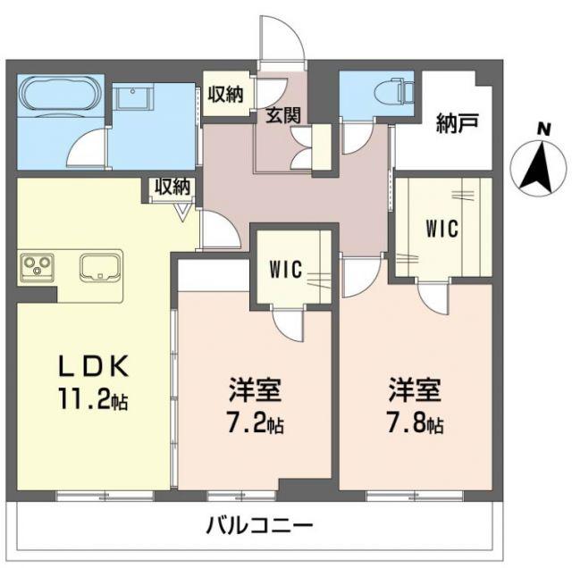 グランメール(2LDK/3階)の間取り写真
