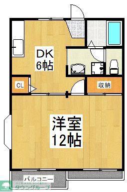 アップルパイIII(1DK/2階)の間取り写真