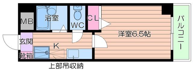 ∞中之島アンフィニ(1K/6階)の間取り写真