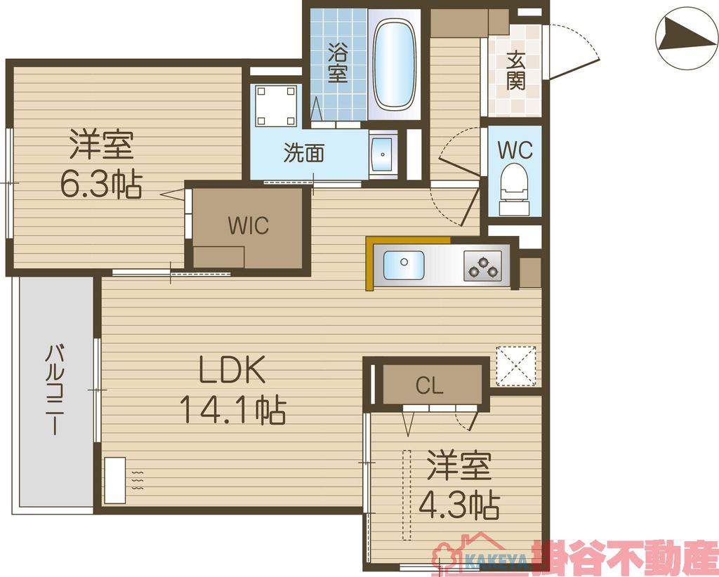 めぞん西田中(2LDK/2階)の間取り写真