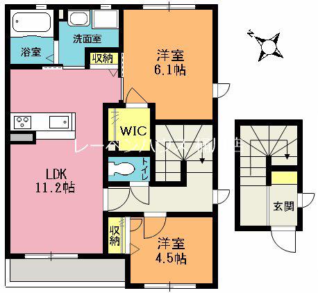 SHMリラフォートA(2LDK/2階)の間取り写真