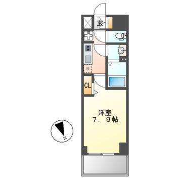 アドバンス名古屋ワイノット(1K/7階)の間取り写真