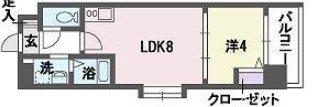 アミューゼ博多(1LDK/5階)の間取り写真
