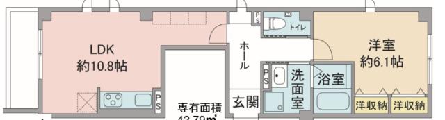 カーサ フェリーチェ(1LDK/1階)の間取り写真