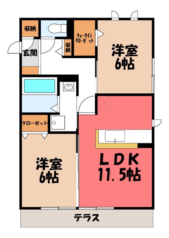 フロールガーデン(2LDK/1階)の間取り写真