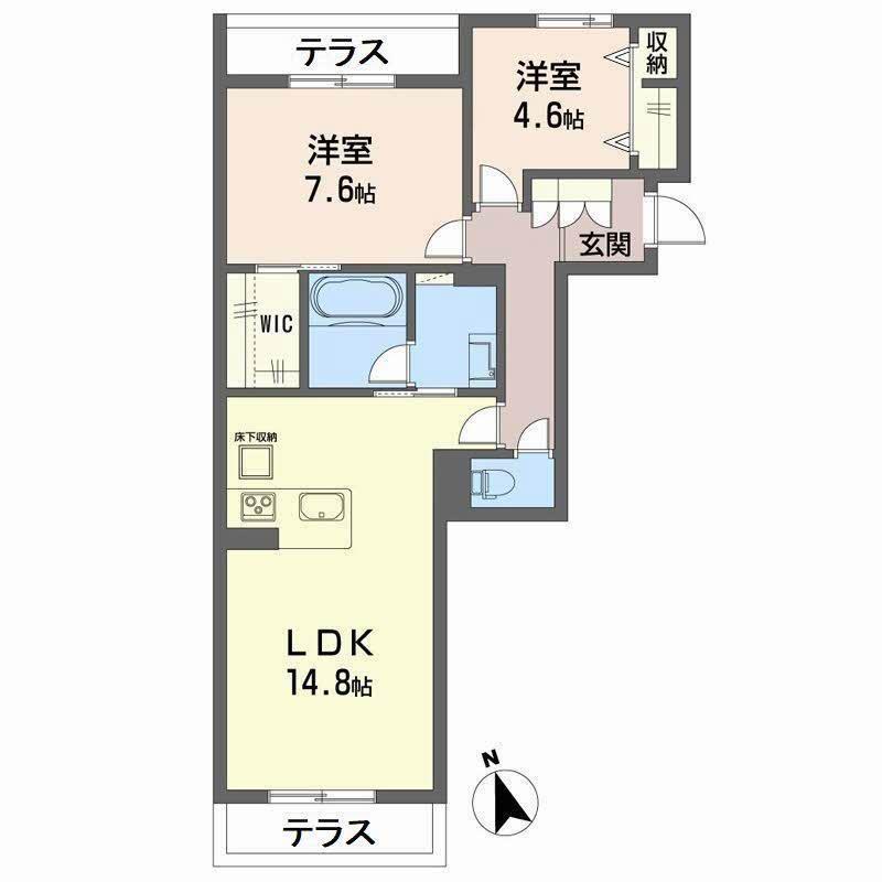 ランビリズマ(2LDK/1階)の間取り写真