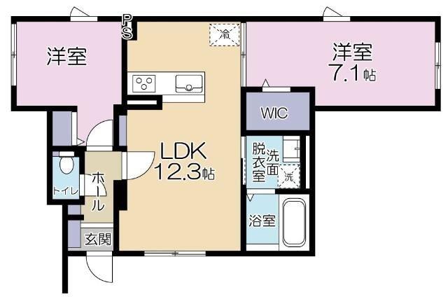 葛飾区東四つ木1丁目PJ(2LDK/2階)の間取り写真