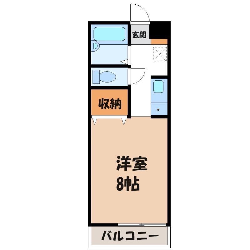 ロックハイツⅠ(ワンルーム/1階)の間取り写真